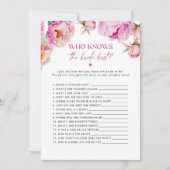 ブライトピンクの牡丹は誰が花嫁カードを知っ最高のている 招待状 (正面)