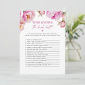 ブライトピンクの牡丹は誰が花嫁カードを知っ最高のている 招待状 (スタンド正面)