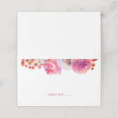 ブライトピンクオレンジフローラ名折り畳み座席表 プレイスカード (外部開封)