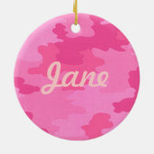 ブライトピンクカモフラージネームオーナメント セラミックオーナメント (裏面)