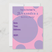 ブライトピンクキュートユニコーン誕生日招待状 招待状 (裏面)