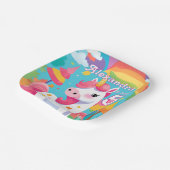 ブライトピンクキュートユニコーン誕生日 ペーパープレート (傾斜あり)