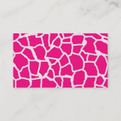 ブライトピンクキリンアニマルプリント;レトロシャルボード 名刺 (裏面)