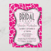 ブライトピンクキリンアニマルプリント 招待状 (正面/裏面)