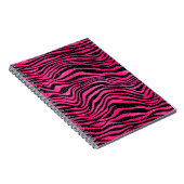 ブライトピンクグラームアニマルプリントストライプ ノートブック (右側)