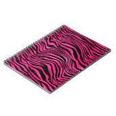 ブライトピンクグラームアニマルプリントストライプ ノートブック (左側)