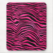 ブライトピンクグラームアニマルプリントストライプ マウスパッド (正面)