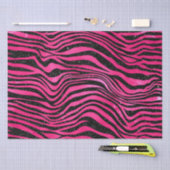 ブライトピンクグラームアニマルプリントストライプ 薄葉紙 (クラフト)