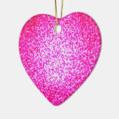 ブライトピンクグリッターファッションハートオーナメント セラミックオーナメント (左)