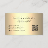 ブライトピンクグリッターラグジュアリーグラームQRコード 名刺 (裏面)