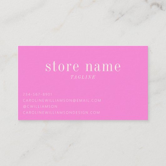 ブライトピンクサンキューメッセージブティックパッキング 名刺 (裏面)