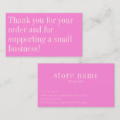 ブライトピンクサンキューメッセージブティックパッキング 名刺 (正面/裏面)