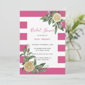 ブライトピンクストライプレモンシトラスブライダルシャワー 招待状 (スタンド正面)