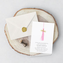 ブライトピンクタッセル卒業パーティフォトカスタム