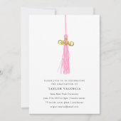 ブライトピンクタッセル卒業パーティフォトカスタム 招待状 (正面)