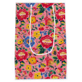 ブライトピンクチノワジェリーフローラ ミディアムペーパーバッグ (裏面)