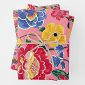 ブライトピンクチノワジェリーフローラ ラッピングペーパーシート (インサイチュ)