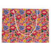 ブライトピンクチノワジェリーフローラ ラージペーパーバッグ (裏面)