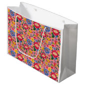 ブライトピンクチノワジェリーフローラ ラージペーパーバッグ (正面アングル)