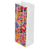 ブライトピンクチノワジェリーフローラ ワインギフトバッグ (正面アングル)