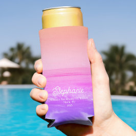 ブライトピンクトロピカルビーチバチェロレッテトレンディー スリム缶クーラー