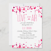 ブライトピンクハートスウィートバレンタインブライダルシャワー 招待状 (正面)