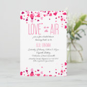 ブライトピンクハートスウィートバレンタインブライダルシャワー 招待状 (スタンド正面)