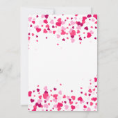 ブライトピンクハートスウィートバレンタインブライダルシャワー 招待状 (裏面)