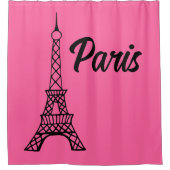ブライトピンクパリエッフェルタワーシャワーカーテン シャワーカーテン (正面)