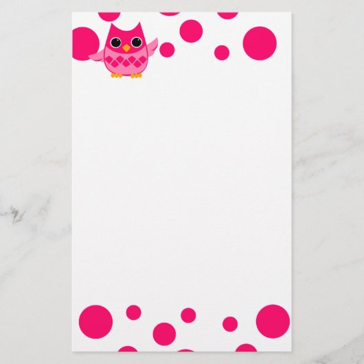 ブライトピンクフクロウ 便箋 (正面)