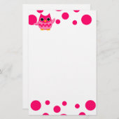 ブライトピンクフクロウ 便箋 (正面/裏面)