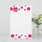 ブライトピンクフクロウ 便箋 (スタンド正面)