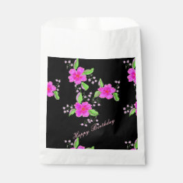 ブライトピンクフローズ紙クッキーバッグ フェイバーバッグ