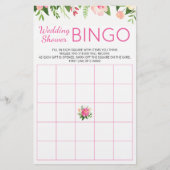 ブライトピンクフローラウェディングシャワービンゴゲーム (正面)