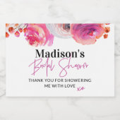 ブライトピンクフローラブライダルシャワー スパークリングワインラベル (シングルラベル)