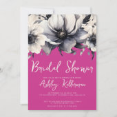 ブライトピンクフローラブライダルシャワー 招待状 (正面)