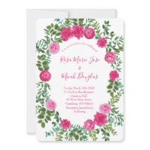 ブライトピンクフローラ結婚式招待状