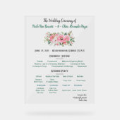 ブライトピンクフローラ結婚式 プログラム アクリルサイン (正面)