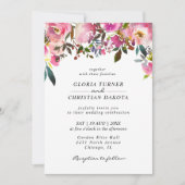 ブライトピンクフローラ縁ど結婚式招待状 招待状 (正面)