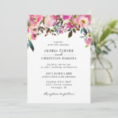 ブライトピンクフローラ縁ど結婚式招待状 招待状 (スタンド正面)