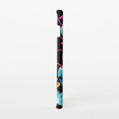 ブライトピンクブルー抽象芸術フローラ SAMSUNG GALAXYケース (右側)