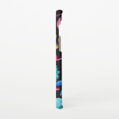 ブライトピンクブルー抽象芸術フローラ SAMSUNG GALAXYケース (左側)