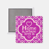 ブライトピンクレトロインスパイア引っ越し祝いパーティー マグネット (正面/裏面)