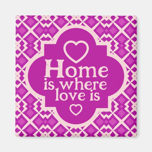 ブライトピンクレトロインスパイア引っ越し祝いパーティー マグネット (正面)