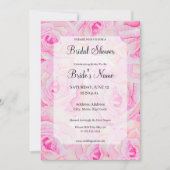 ブライトピンクローズブライダルシャワー招待 招待状 (正面)