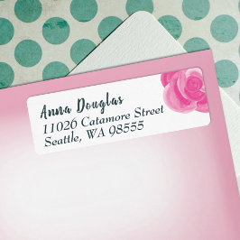 ブライトピンクローズ差出人住所ラベル ラベル