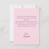 ブライトピンクワイルドフラワーズボホフローラありがとう カード (裏面)