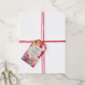 ブライトピンクワイルドフラワーブライダルシャワーありがとう ギフトタグ (より糸付き)