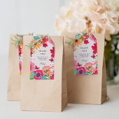 ブライトピンクワイルドフラワーブライダルシャワーありがとう ギフトタグ