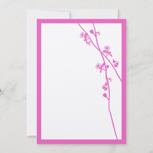 ブライトピンクワイルドフラワーブランチ結婚式招待状 招待状 (裏面)